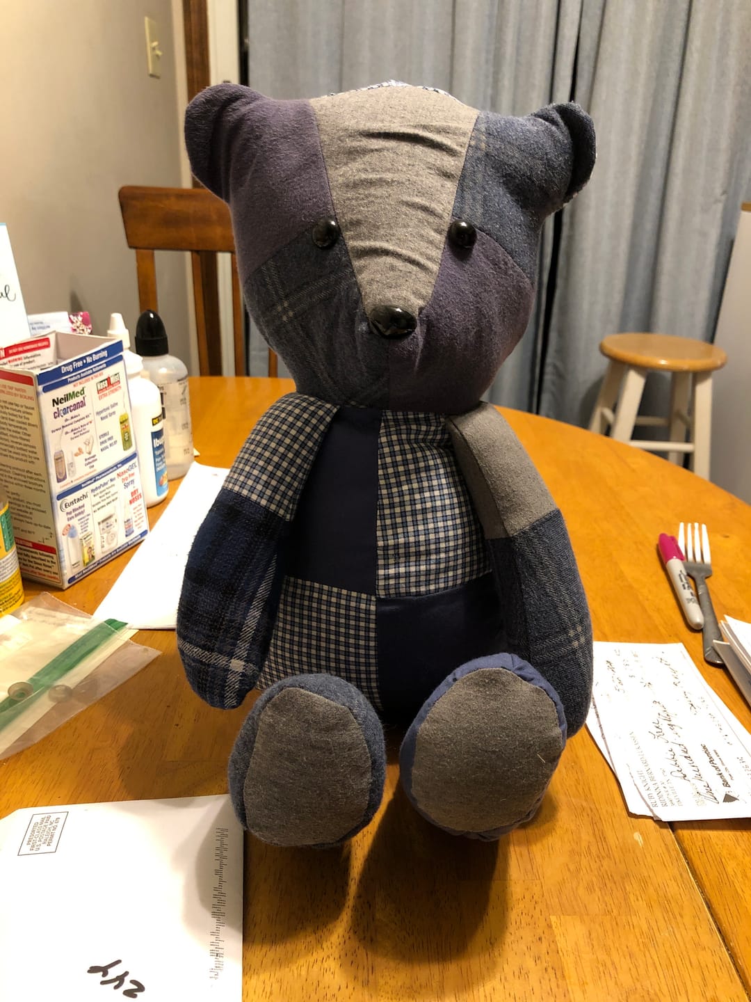 Customer photo review of Memory Bear FREE PATTERN