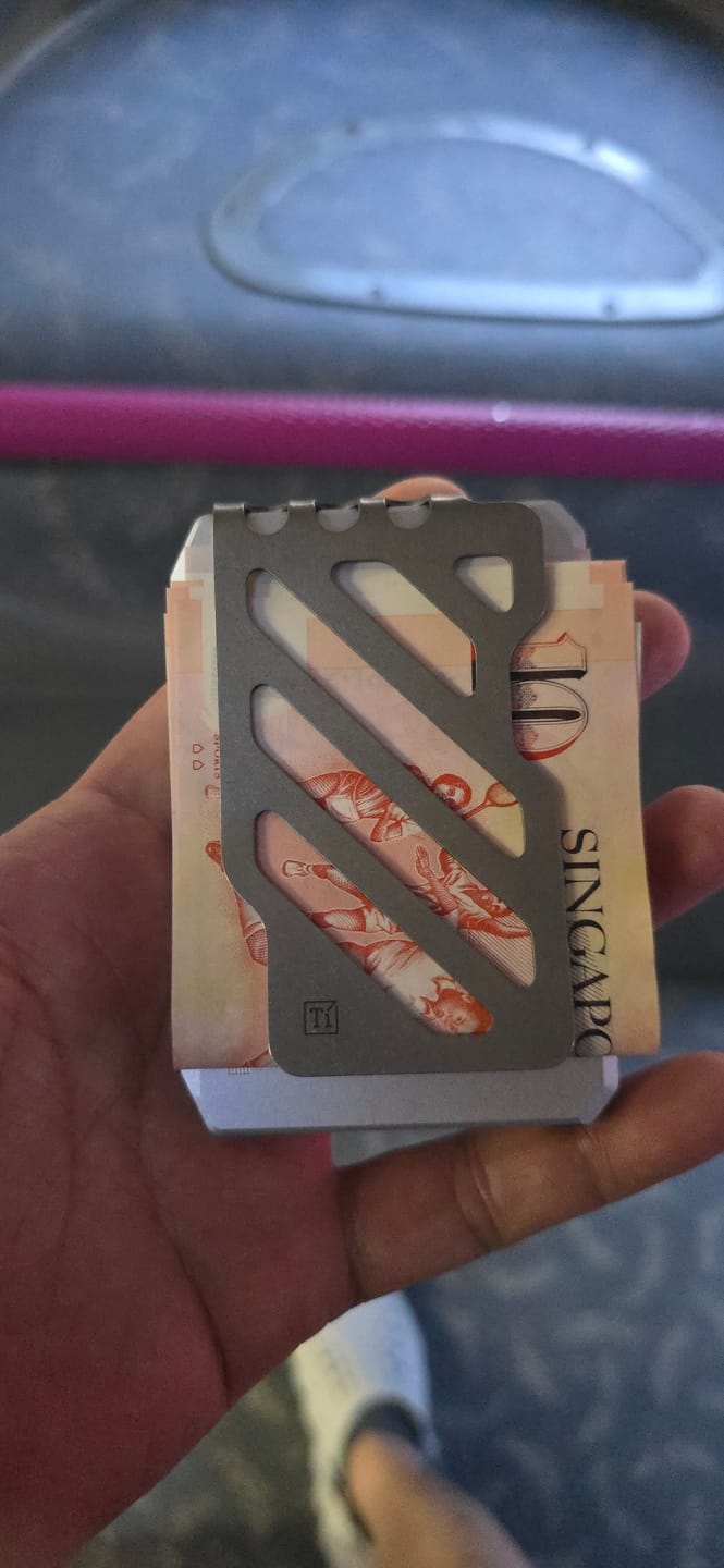 Customer photo review of SK1 Slide Kick Wallet with Titanium Money Clip