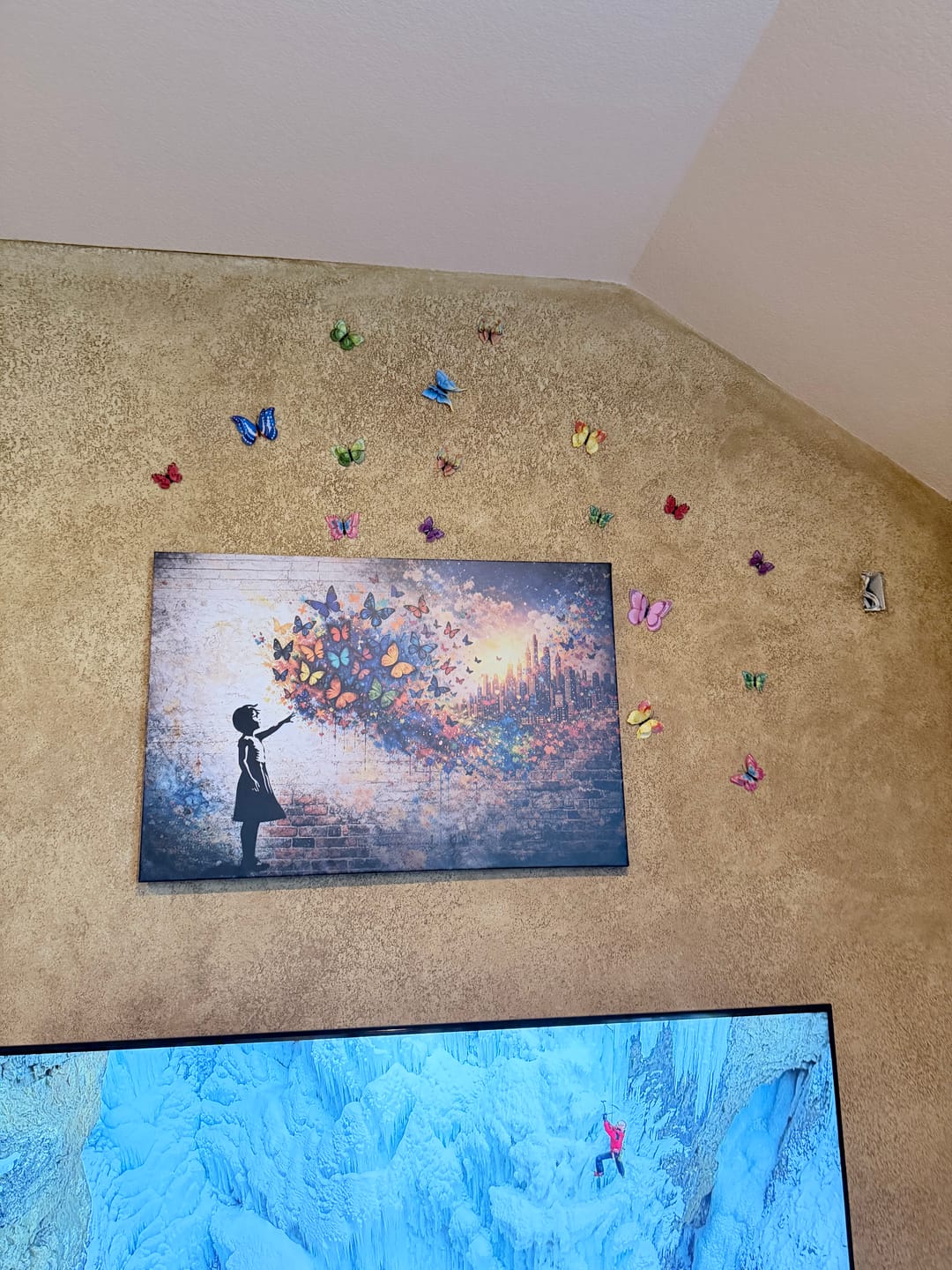 Customer photo review of Banksy Girl Wall Art Canvas Print for Living Room Decor