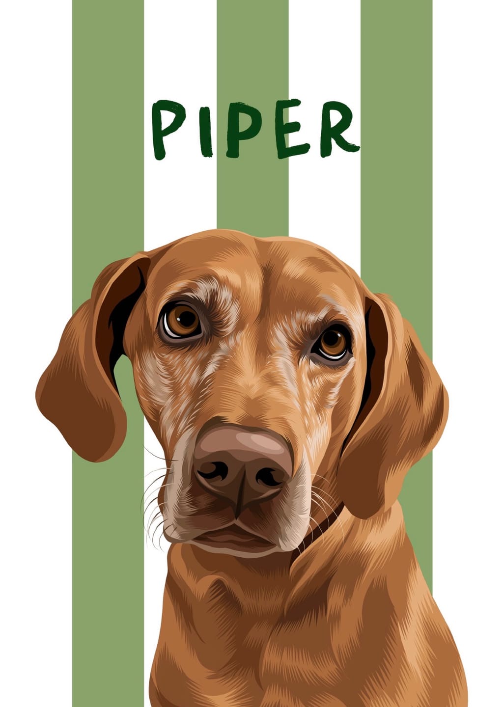 Customer photo review of Stripy | Custom Pet Portrait