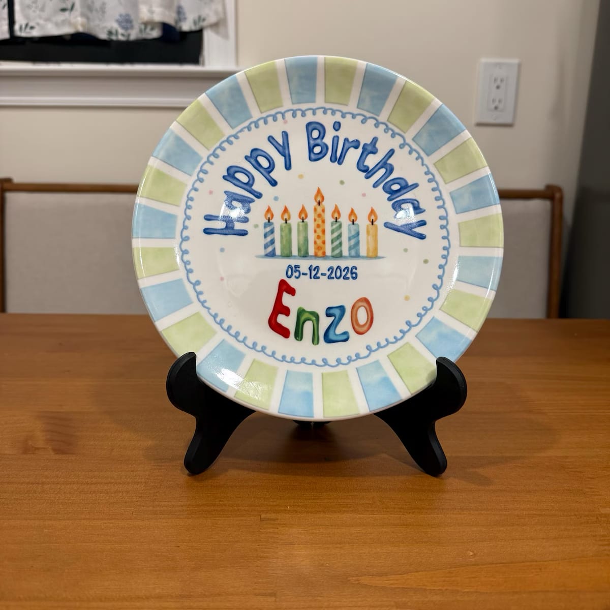 Customer photo review of Personalized Birthday Plate Gift P113RK30