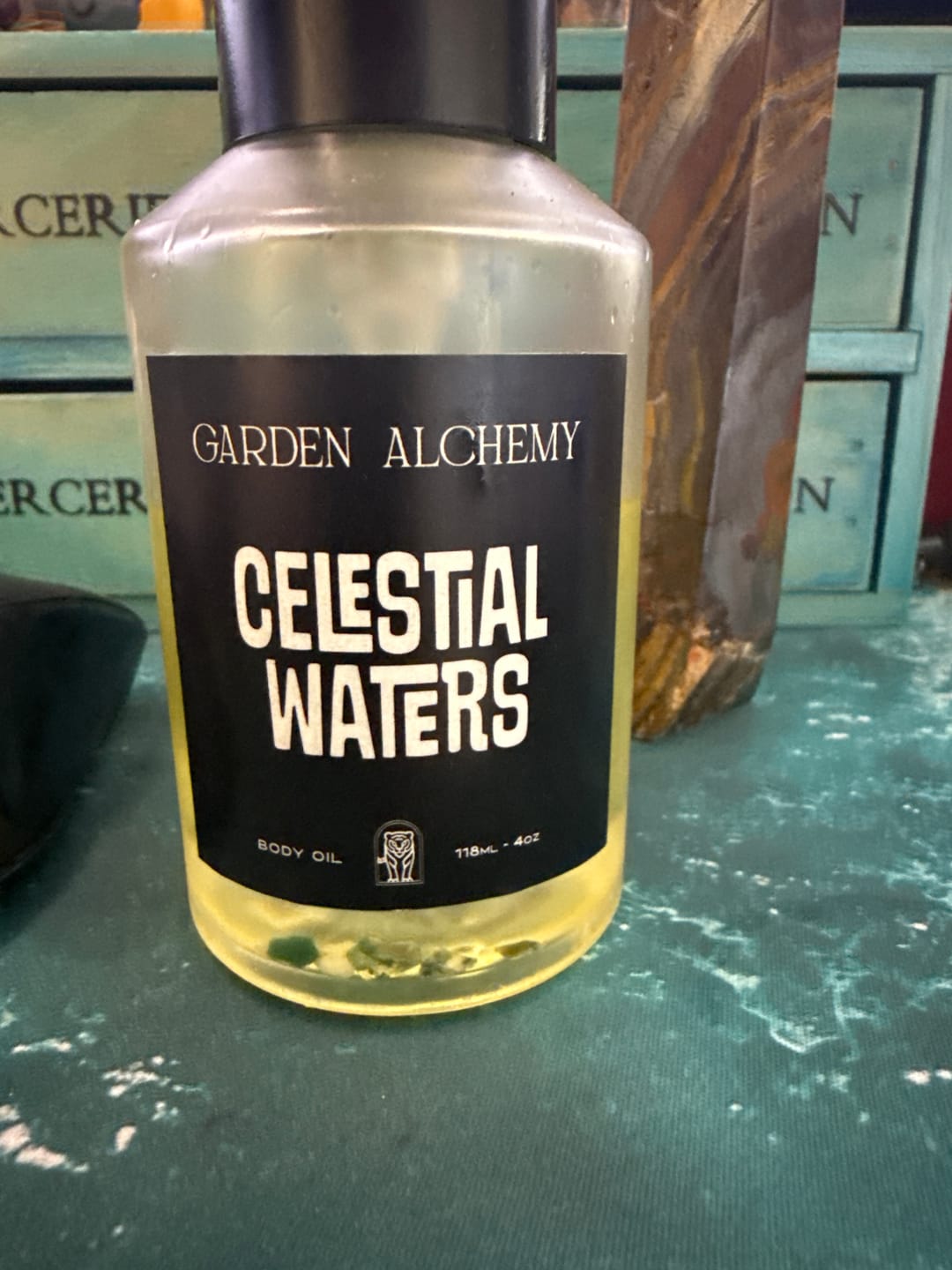 Customer photo review of CELESTIAL WATERS BODY OIL