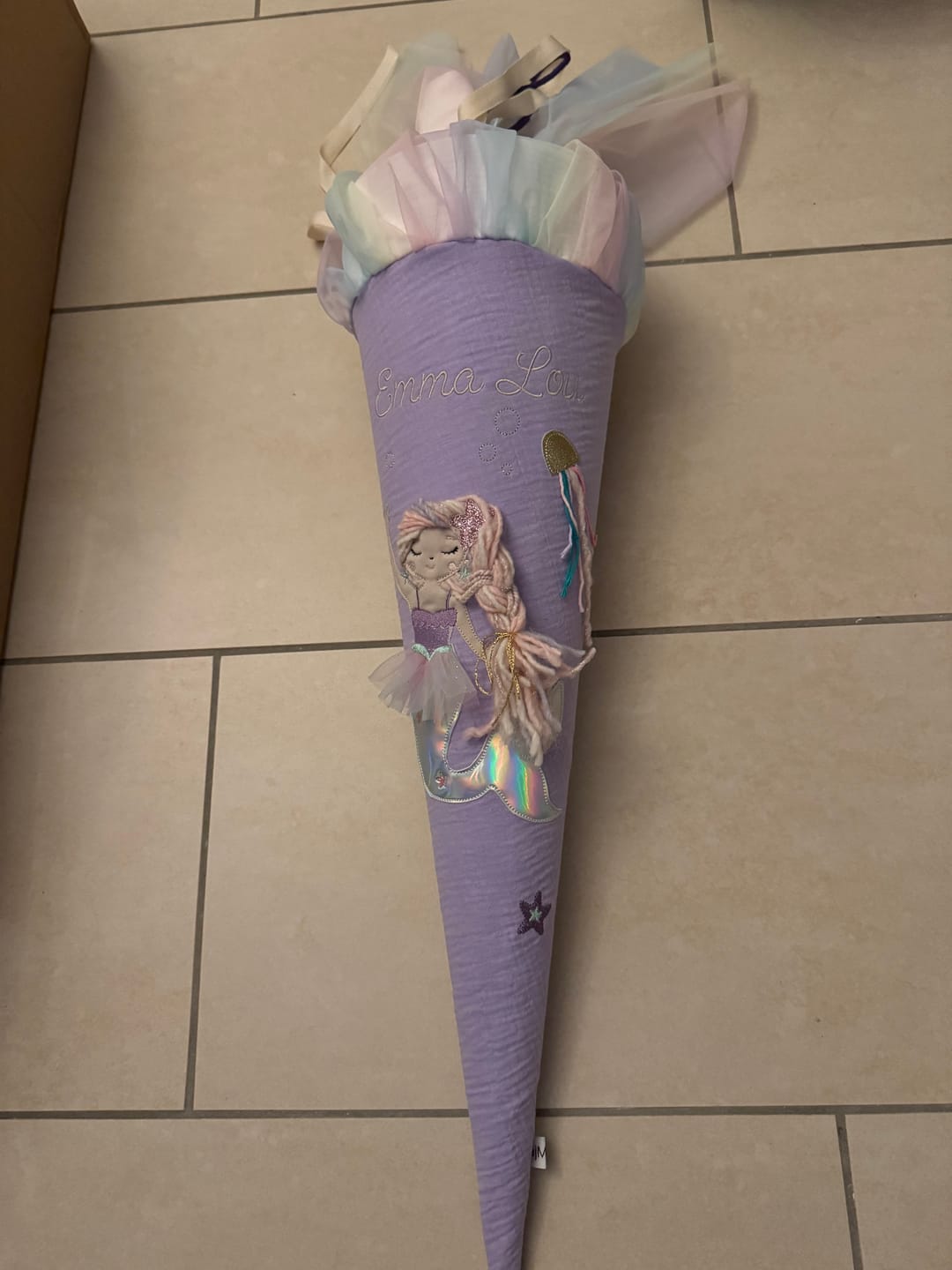 Customer photo review of Schultüte Meerjungfrau 3D | Mit Zopf | freie Farbwahl