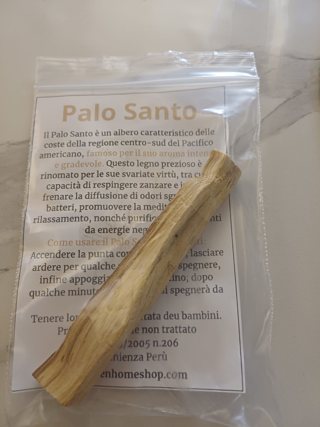 Customer photo review of Legnetto di Palo Santo in Regalo