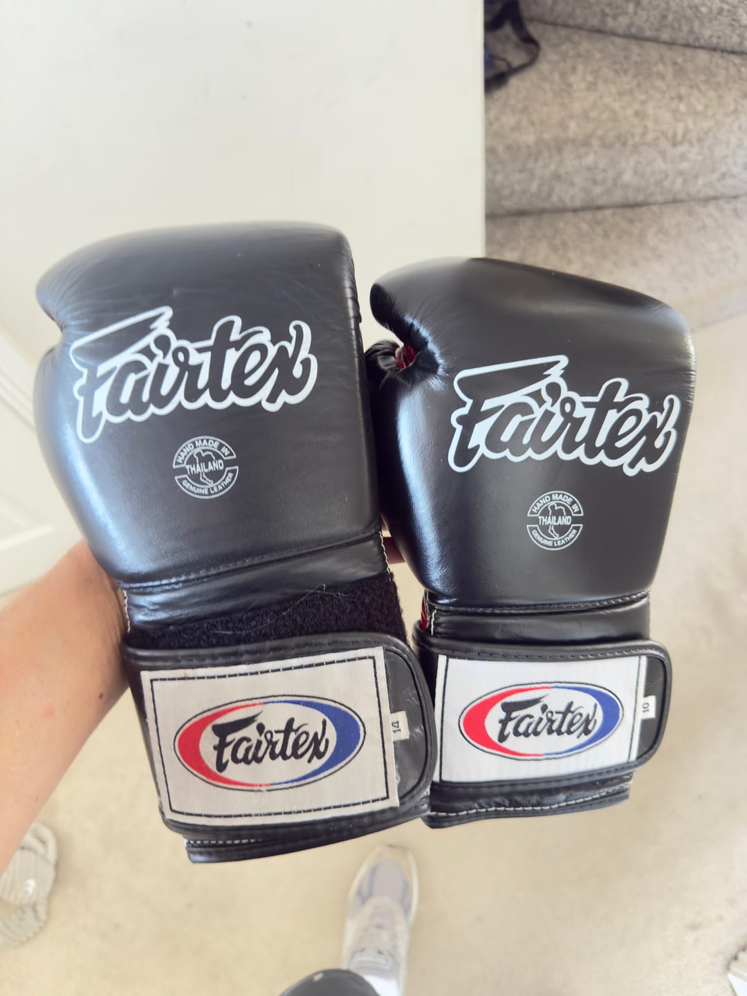 Customer photo review of Fairtex Boxing Gloves BGV9 Mexican Style Black Red