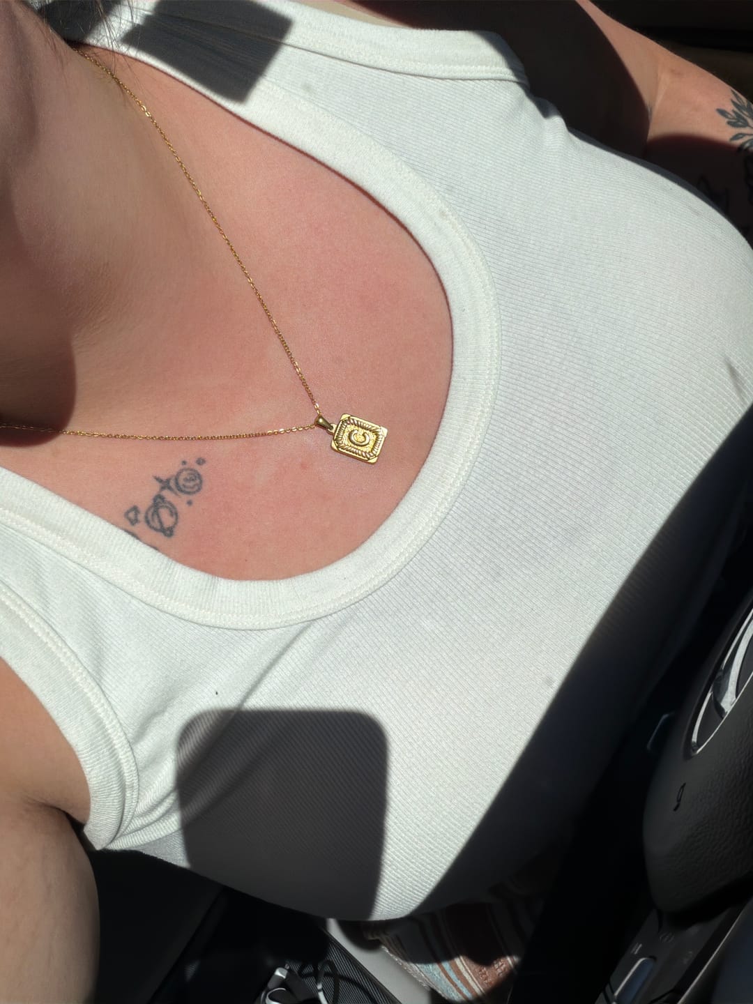 Customer photo review of Signet Initial Necklace