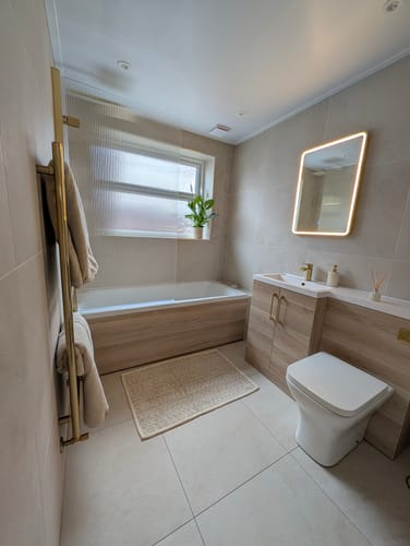 Customer photo review of Nuie Arno 1100mm Toilet & Basin Combination Unit - Bleached Oak