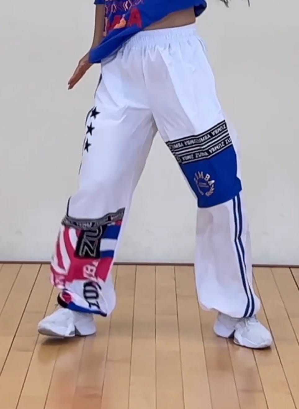 Customer photo review of Worldwide High Waisted Wide Leg Track Pants