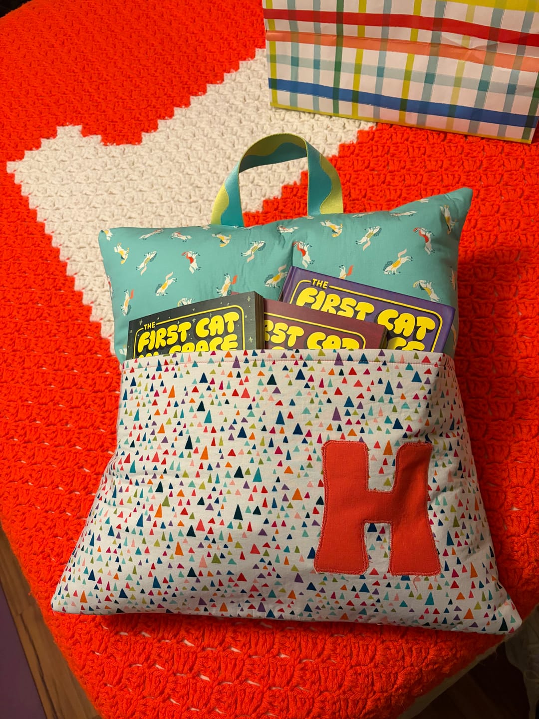 Customer photo review of Reading Pillow / Pocket Book Pillow Sewing Pattern in Two Sizes | Digital PDF Pattern