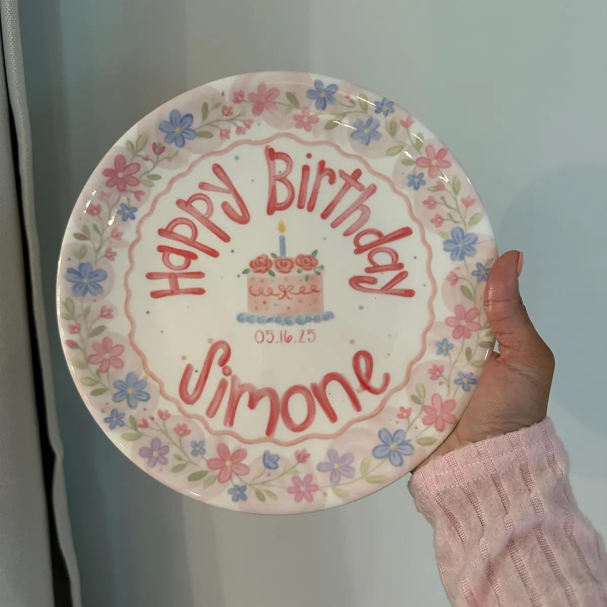 Customer photo review of Personalized Birthday Plate Gift P3188D40