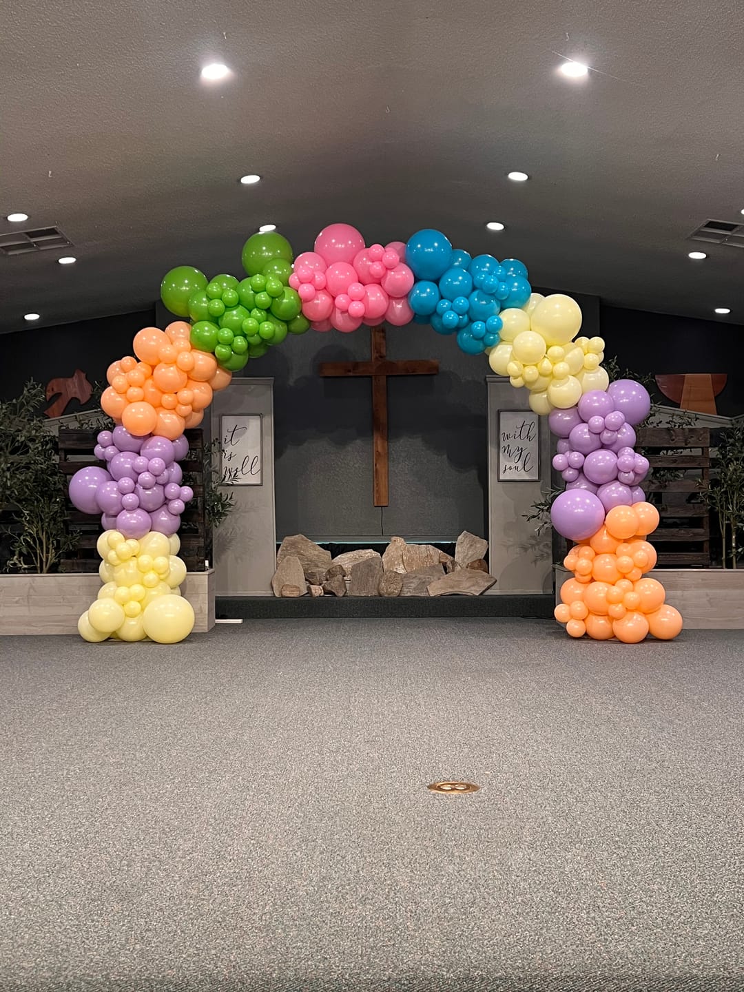 Customer photo review of 10x8 Ft Aluminum Balloon Arch Frame Wedding Arch Stand