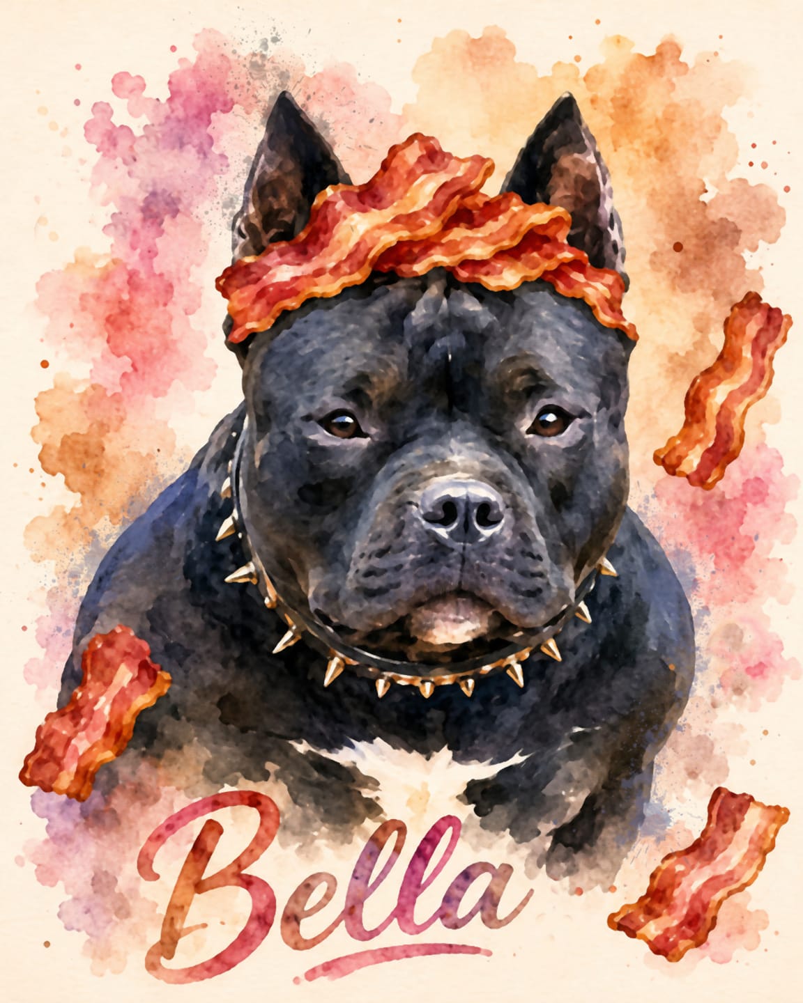Customer photo review of Watercolor Pet Portrait Wall Art