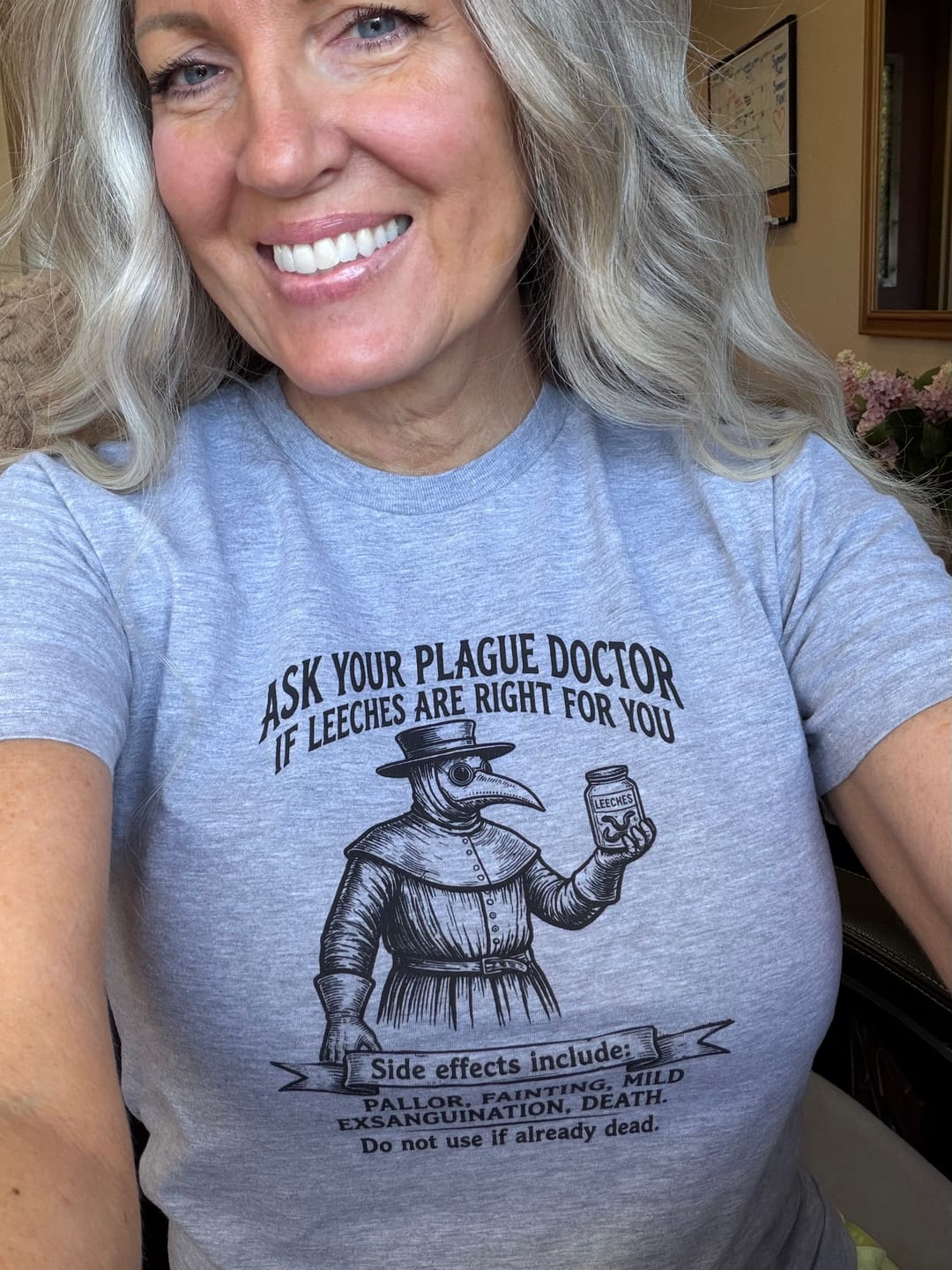 Customer photo review of Plague Doctor Leeches Ad T-Shirt