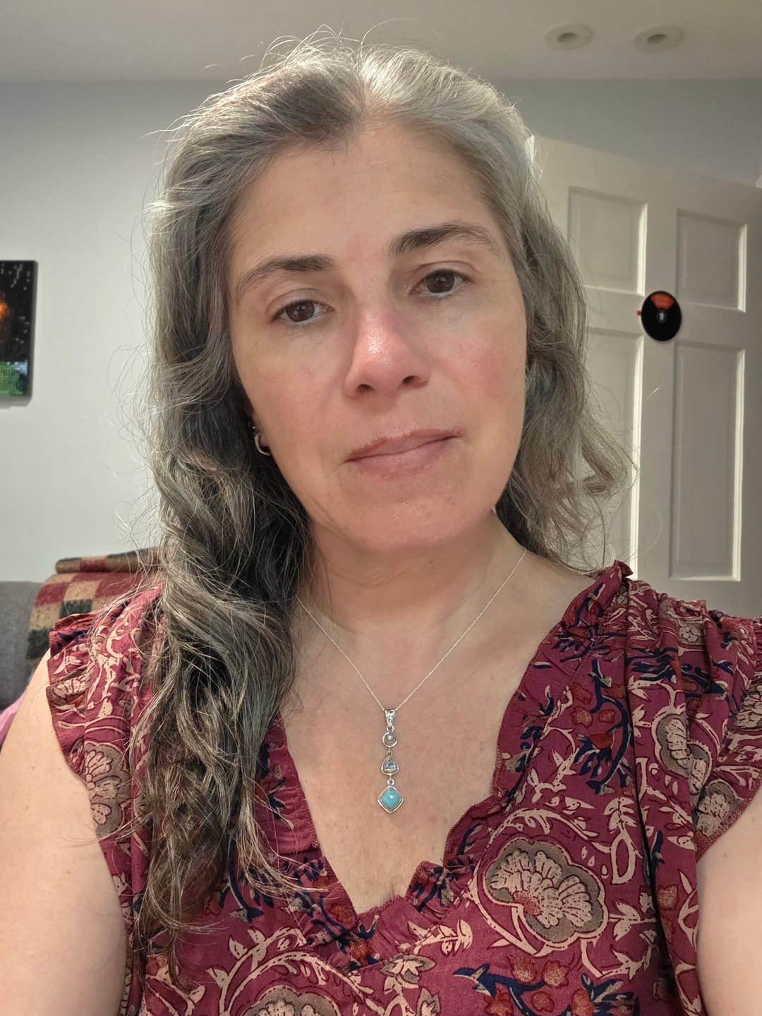 Customer photo review of Silver Larimar Necklace