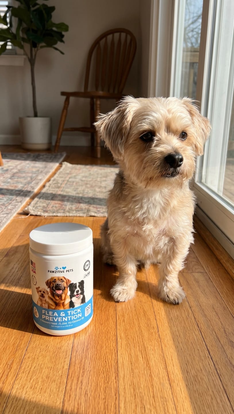 Customer photo review of Flea and Tick Prevention for Dogs – 120 Soft Chews
