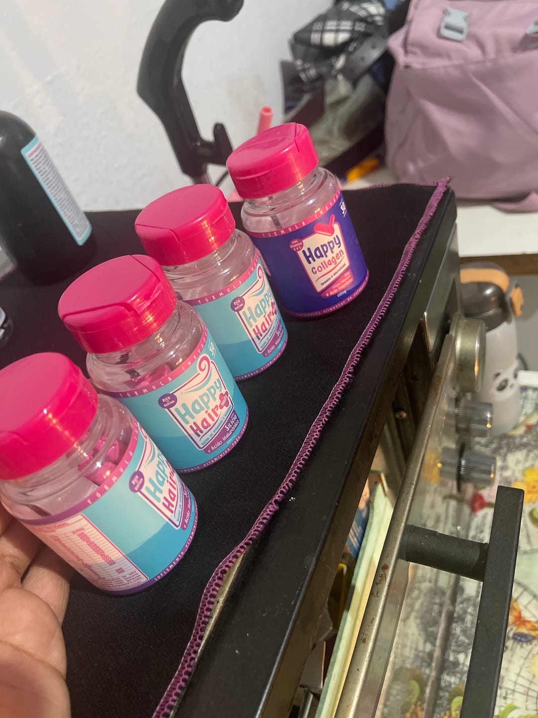 Customer photo review of Happy Hair 3 Potes + 1 Colágeno Grátis