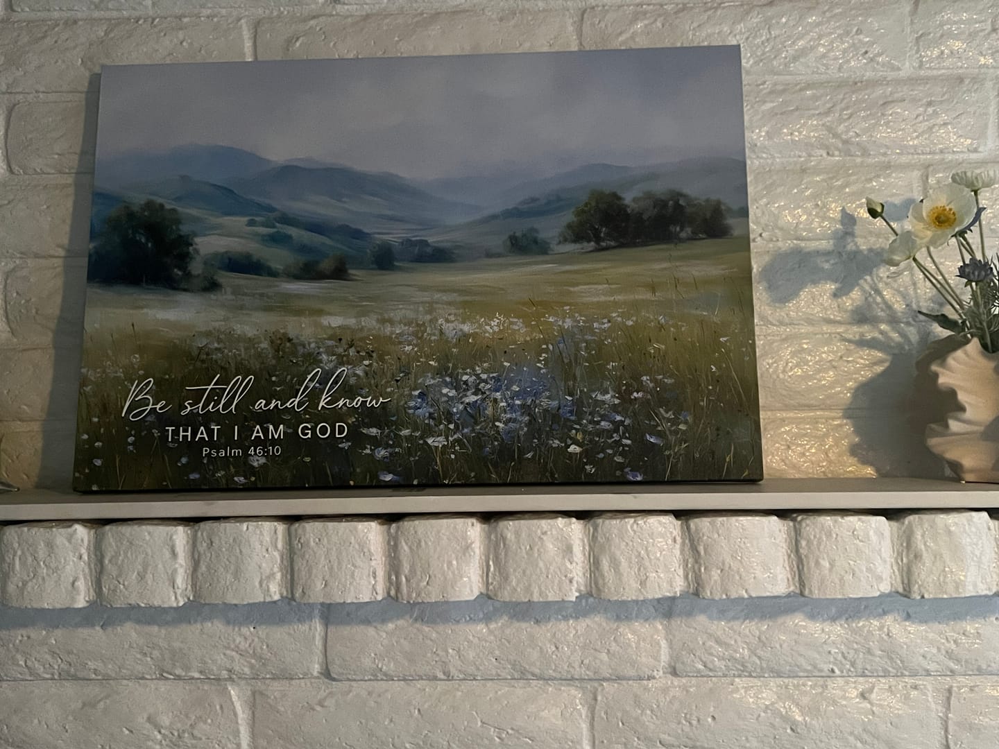 Customer photo review of Be Still And Know That I Am God Psalm 46:10 Wall Art Canvas Print