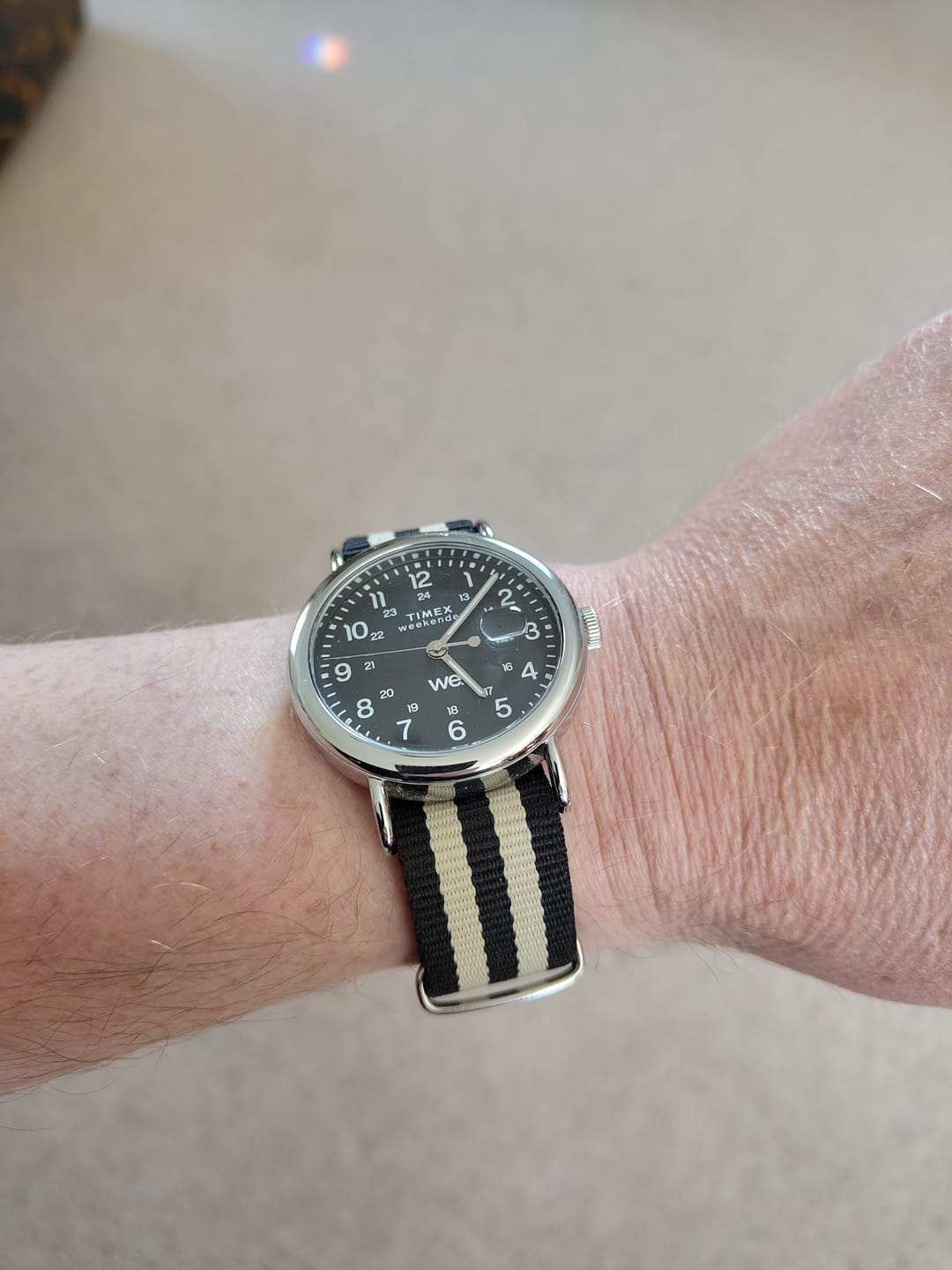 Customer photo review of Classic Military Style Strap - Black & Cream