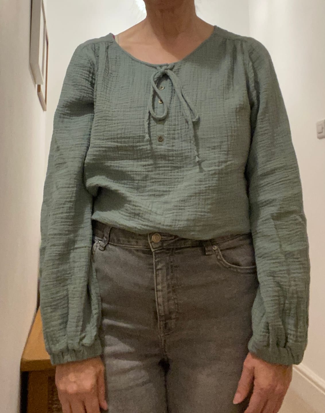 Customer photo review of Special Offer Sage Green Double Gauze Fabric