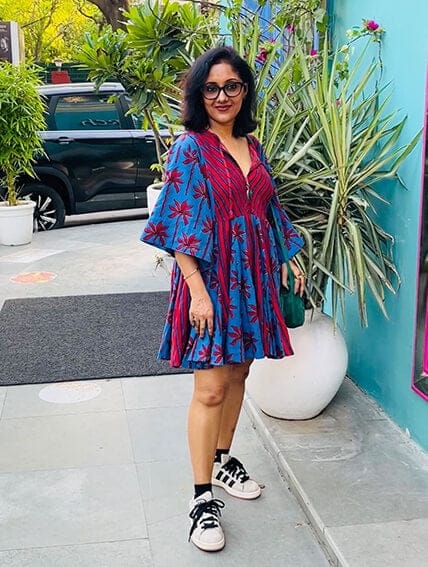 Customer photo review of Anaya Cotton Midi Dress