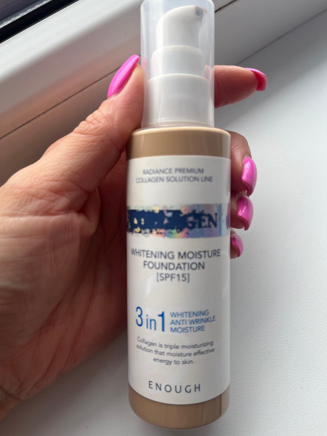 Customer photo review of Tonālais krēms ar kolagēnu Enough Collagen Whitening Moisture Foundation SPF15