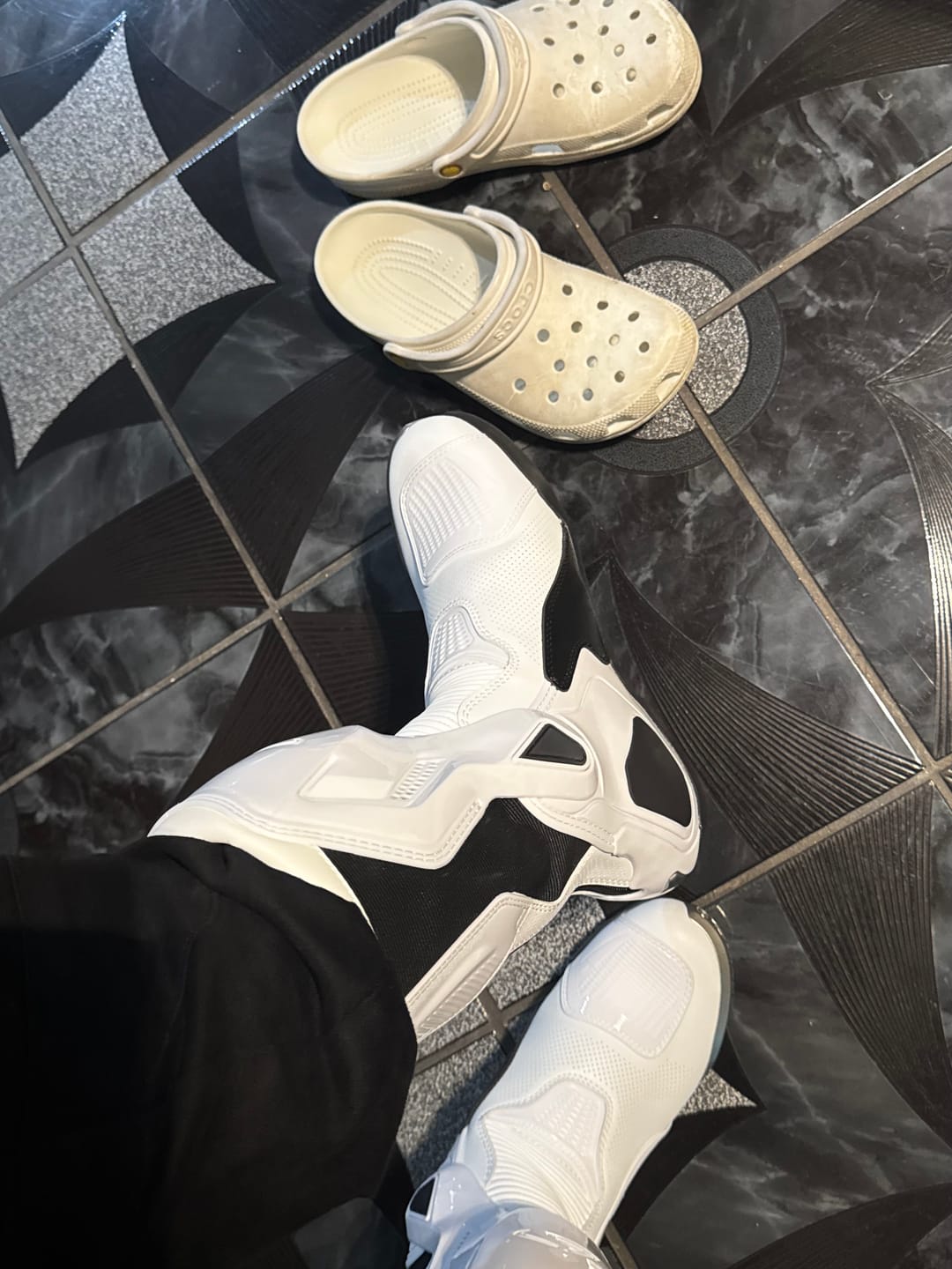 Customer photo review of Motorcycle Riding Boots White