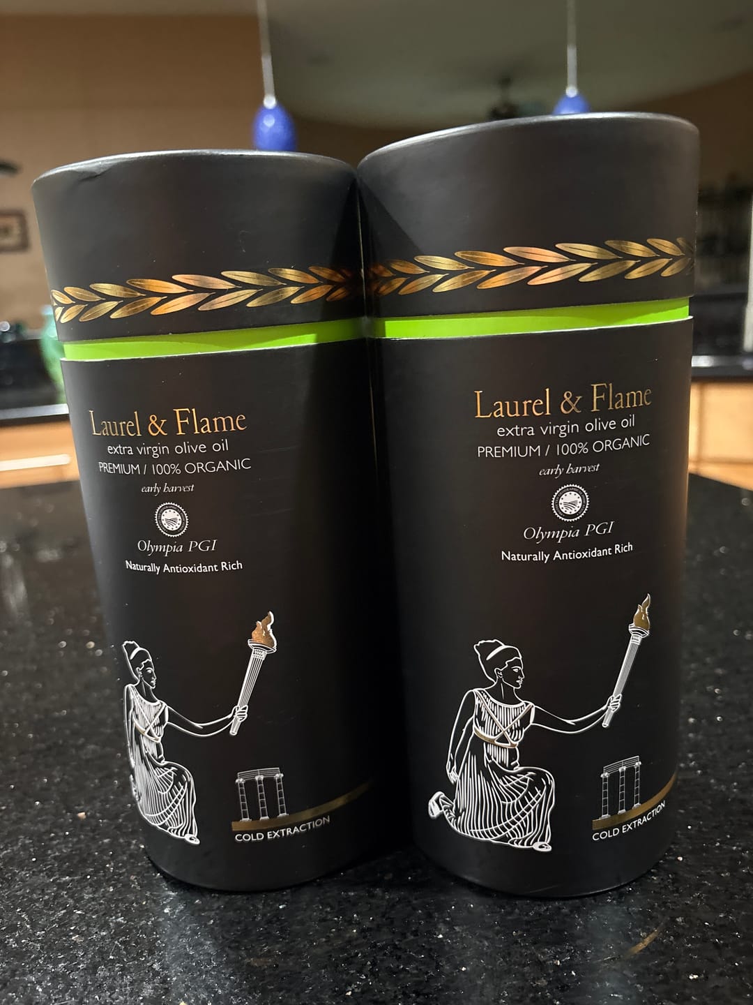 Customer photo review of Laurel & Flame Premium Olympia PGI Organic Extra Virgin Olive Oil