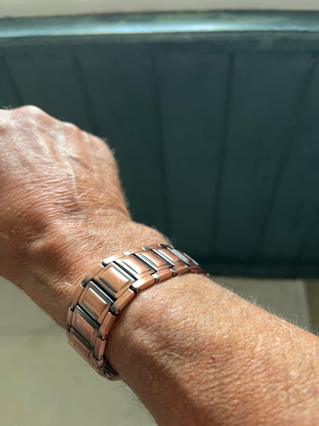 Customer photo review of Mens Copper Magnetic Bracelet TRIPLE Power
