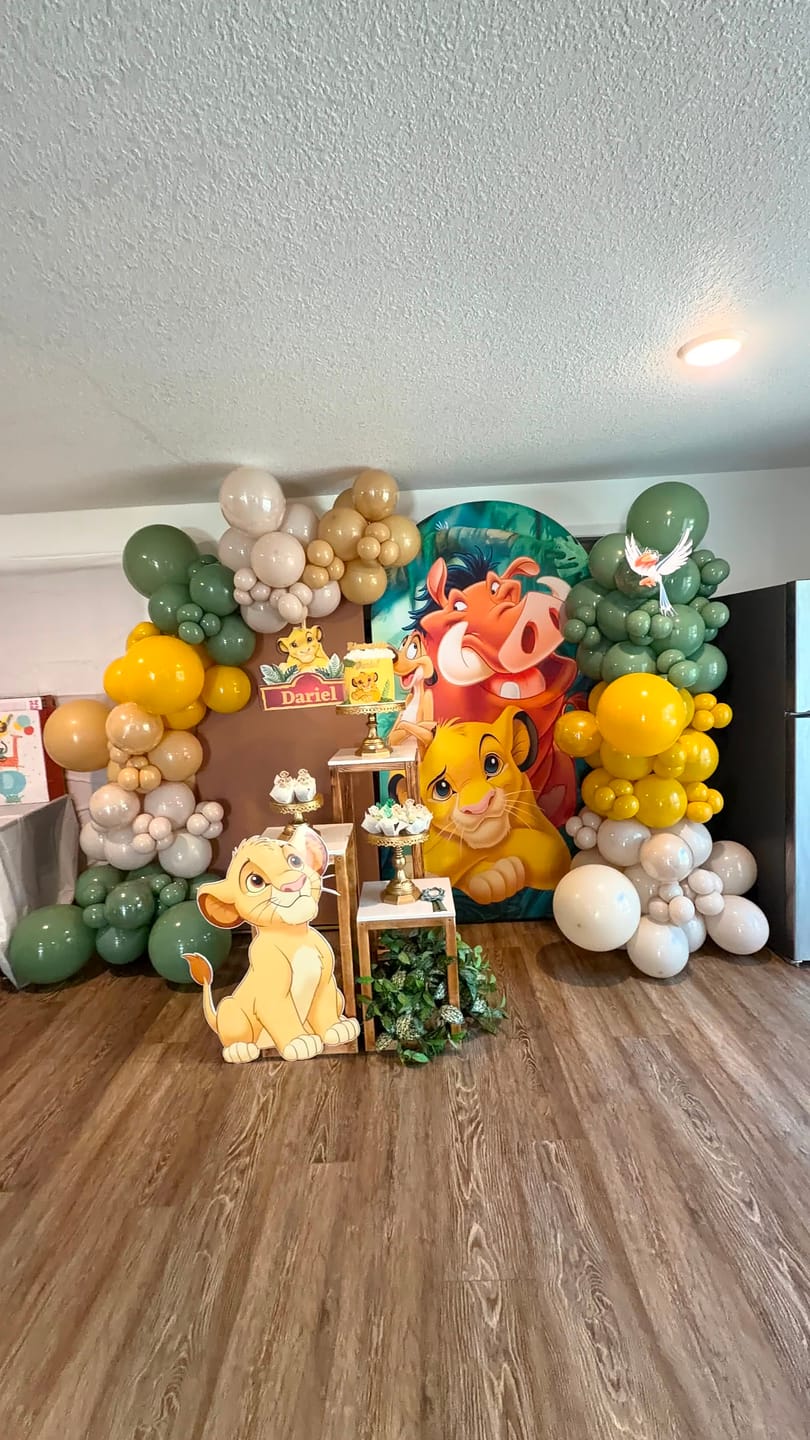 Customer photo review of Customize Lion King Photo Backdrop Cover Arch Chiara Theme Birthday Double Side Elastic Covers