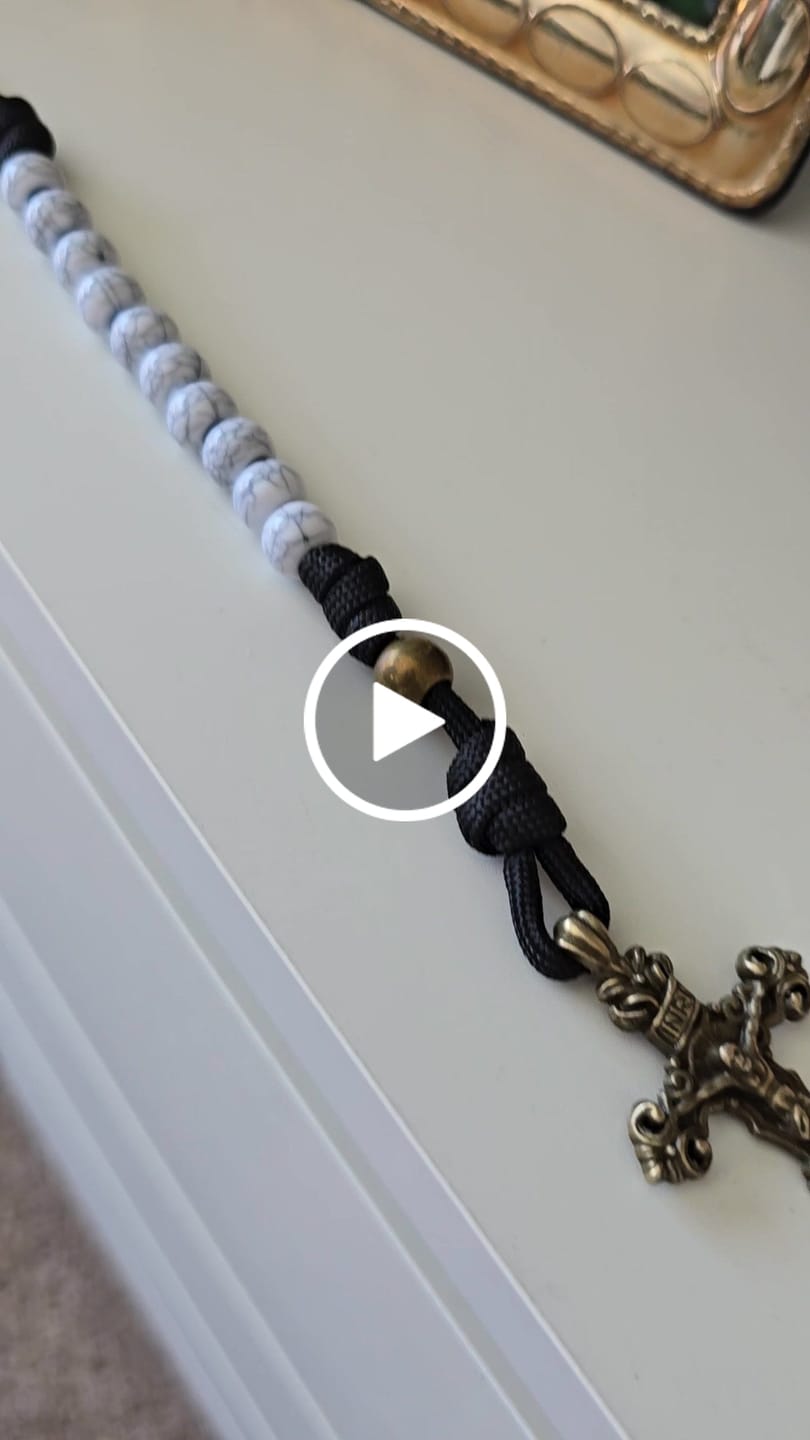 Customer video review of FREE Today: Matte White Crackle Beads with Ornate Brass Crucifix Rosary, Pocket Rosary