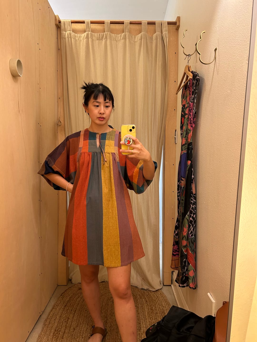 Customer photo review of RORY DRESS | CONFETTI CHEX X STRIPES