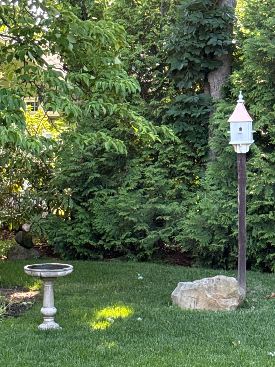 Customer photo review of Copper Roof Birdhouse 28x10- 4 Perches