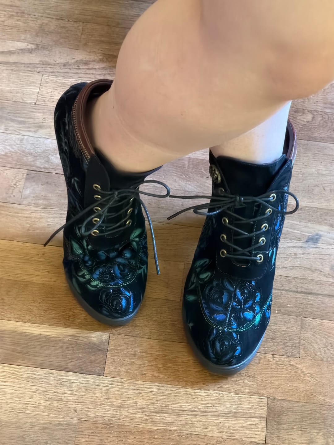 Customer photo review of Vintage Nocturne Blossom Ankle Boots