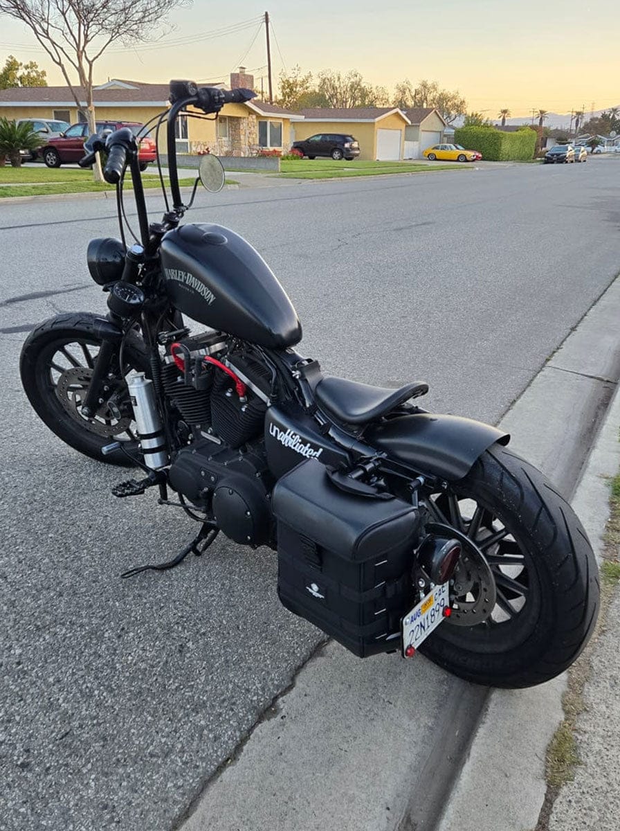Customer photo review of 15L - Incognito Quick Mount Medium Solo Motorcycle Saddlebag (Left Only) for Harley Sportster 883 Iron XL883N