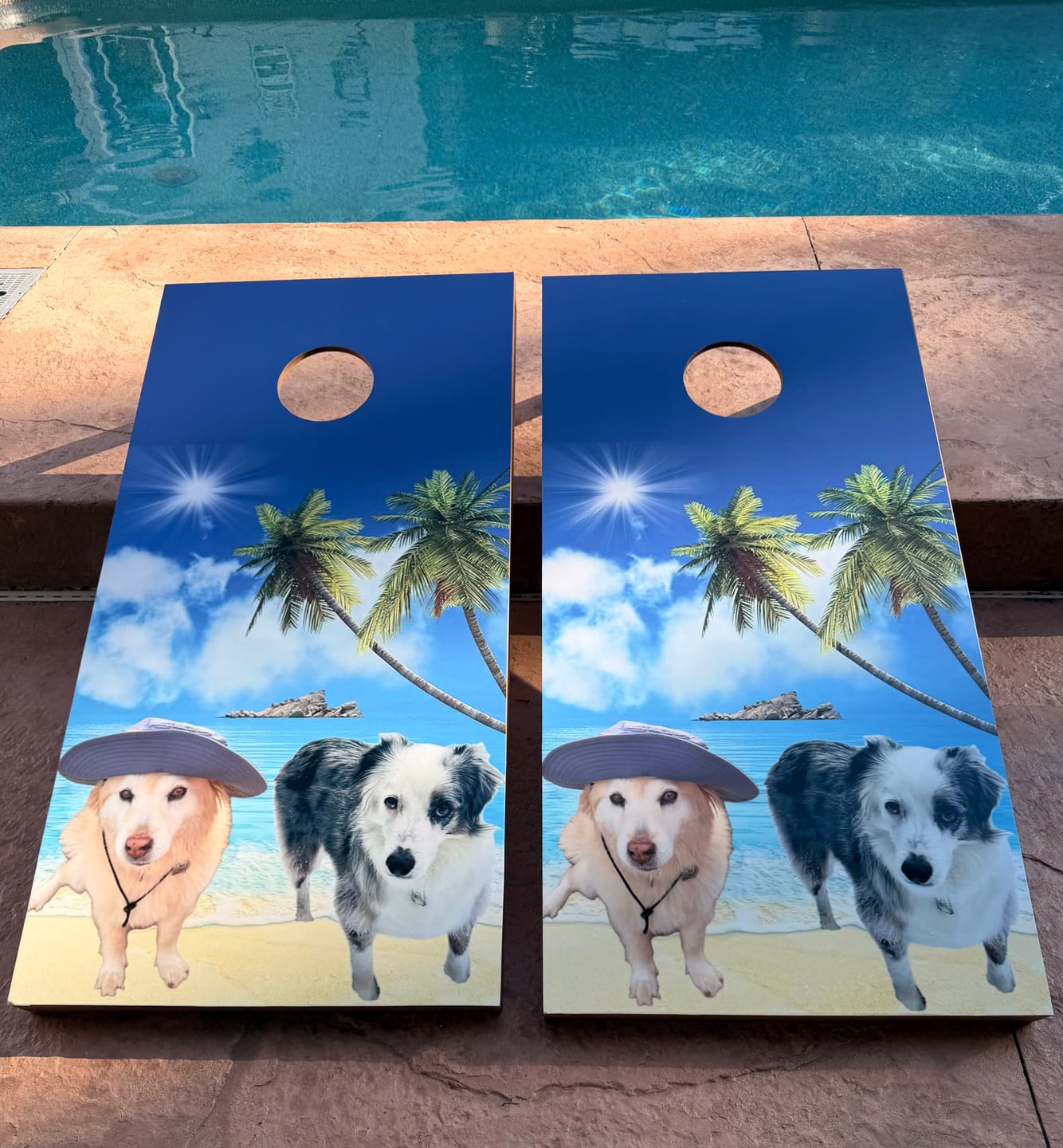 Customer photo review of Custom Cornhole Board Wrap