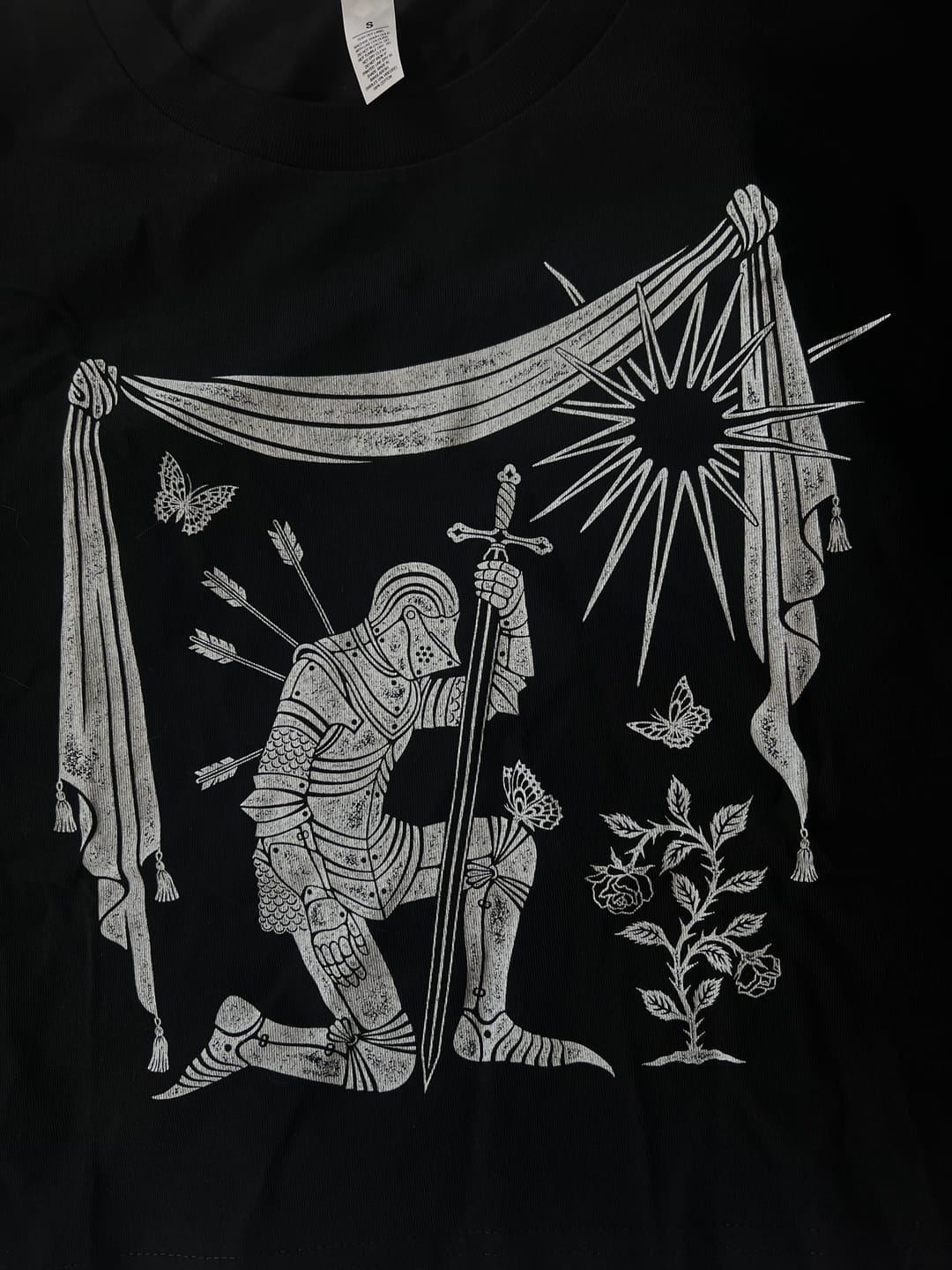 Customer photo review of Kneeling Knight Crop Tee