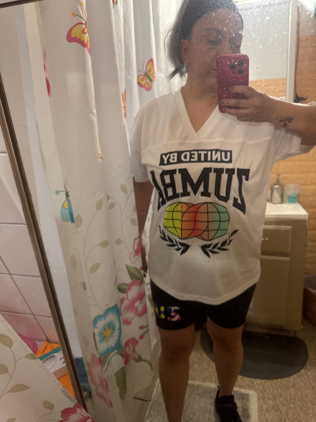 Customer photo review of Worldwide V-Neck Mesh Top