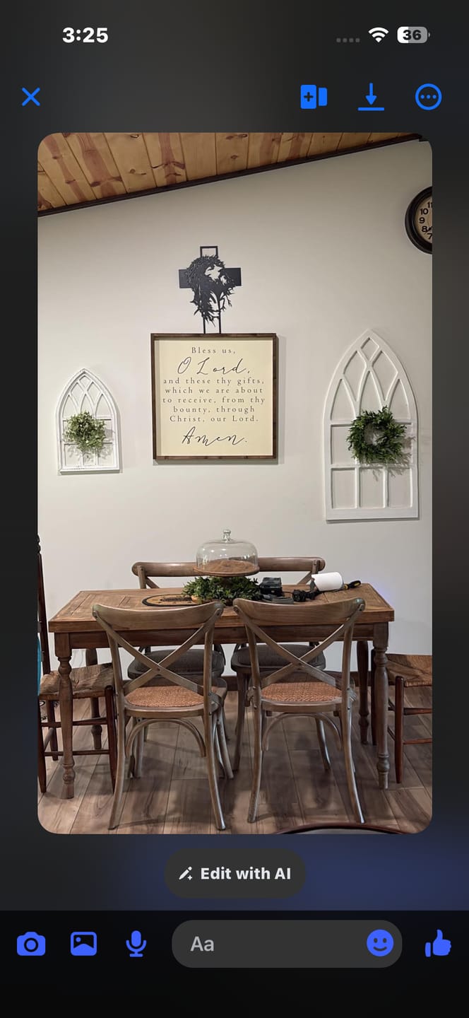 Customer photo review of Christianartworkshop Crown of Thorns Jesus Cross Metal Wall Decor: Heartfelt Faith Statement