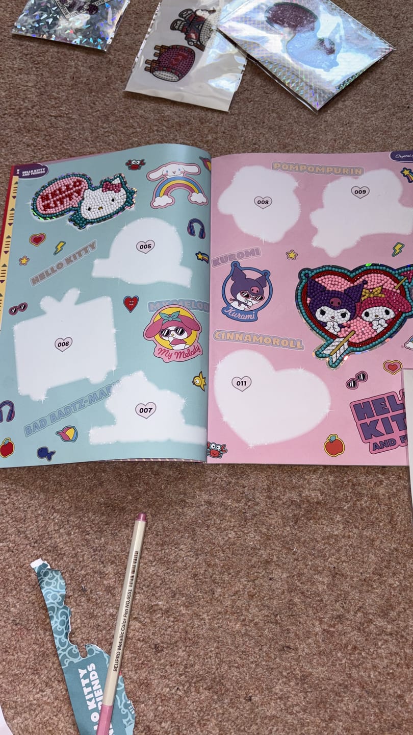Customer photo review of Hello Kitty And Friends Crystal Art Sticker Pack