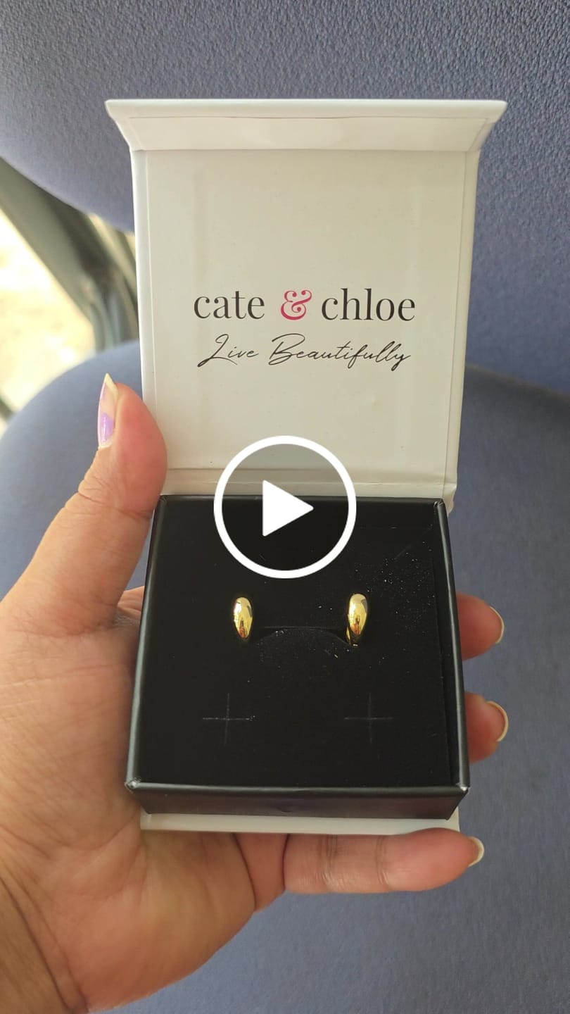 Customer video review of Emersyn 18k White Gold Plated 14mm Hoop Earrings for Women