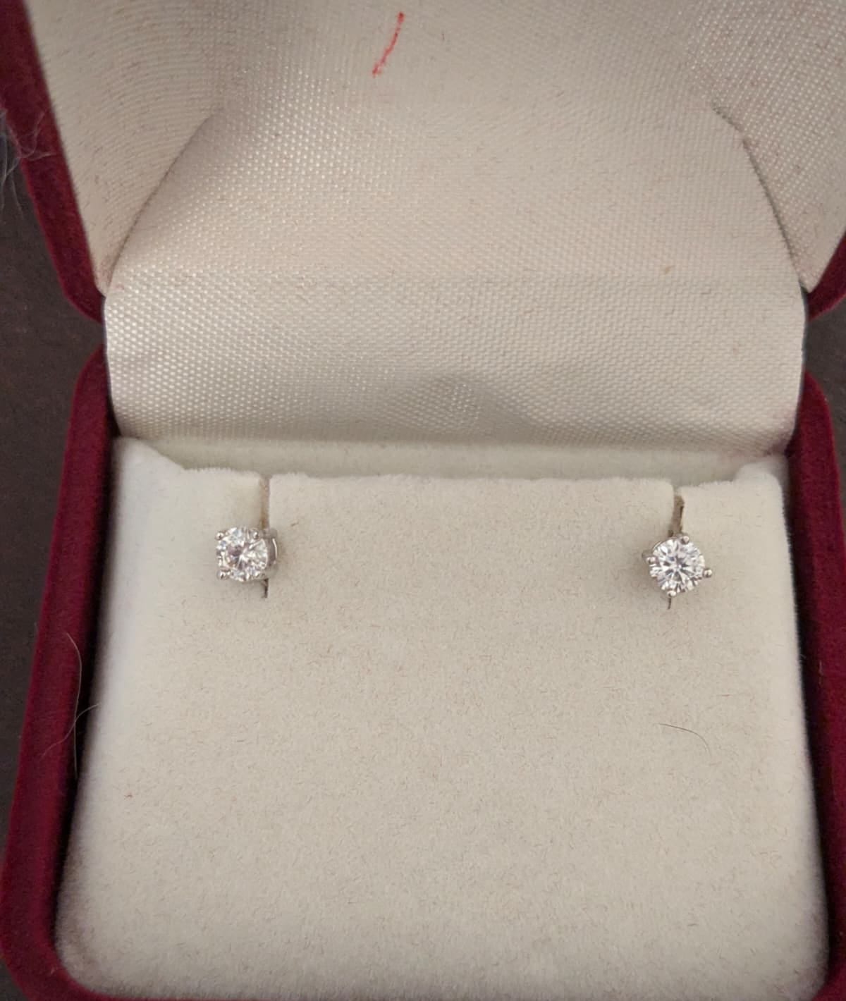 Customer photo review of Round Moissanite Stud Earrings