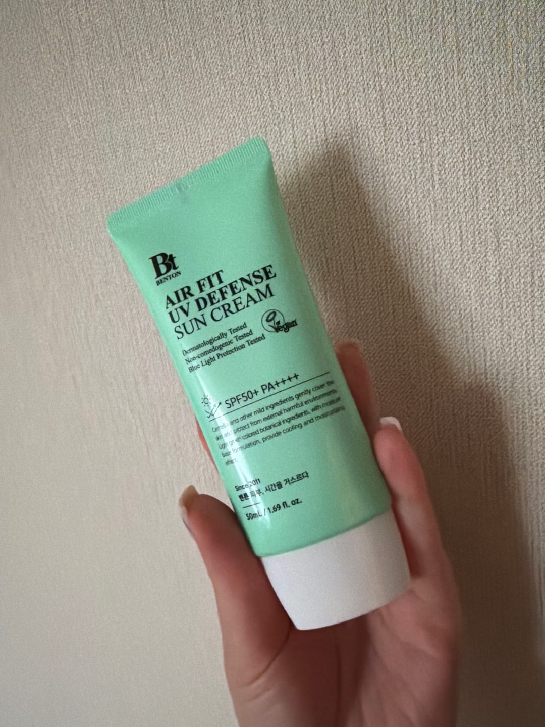 Customer photo review of Saules aizsargkrēms BENTON Air Fit UV Defense Sun