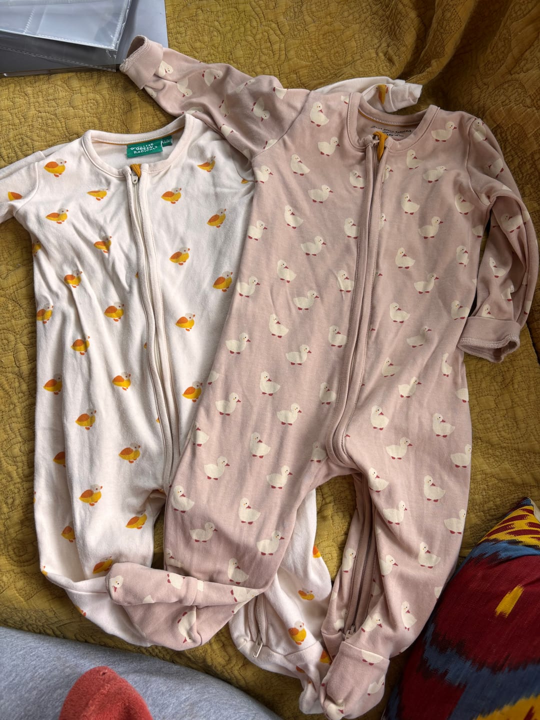 Customer photo review of Puddle Ducks Zip Organic Babygrow