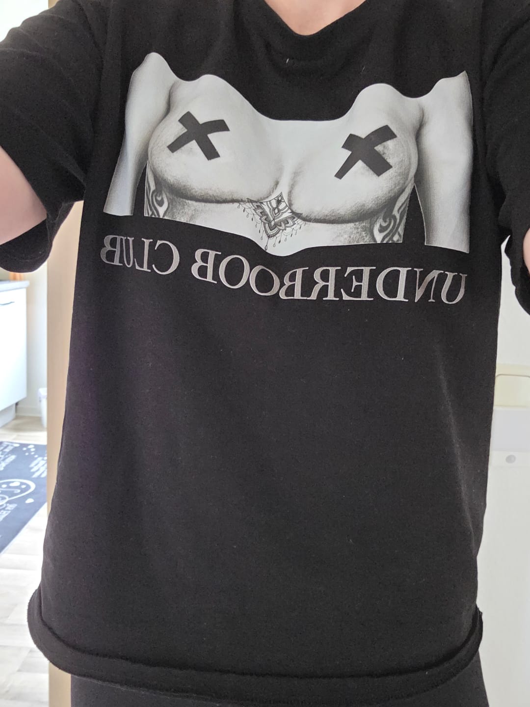 Customer photo review of Underboob Club - Oversized Shirt