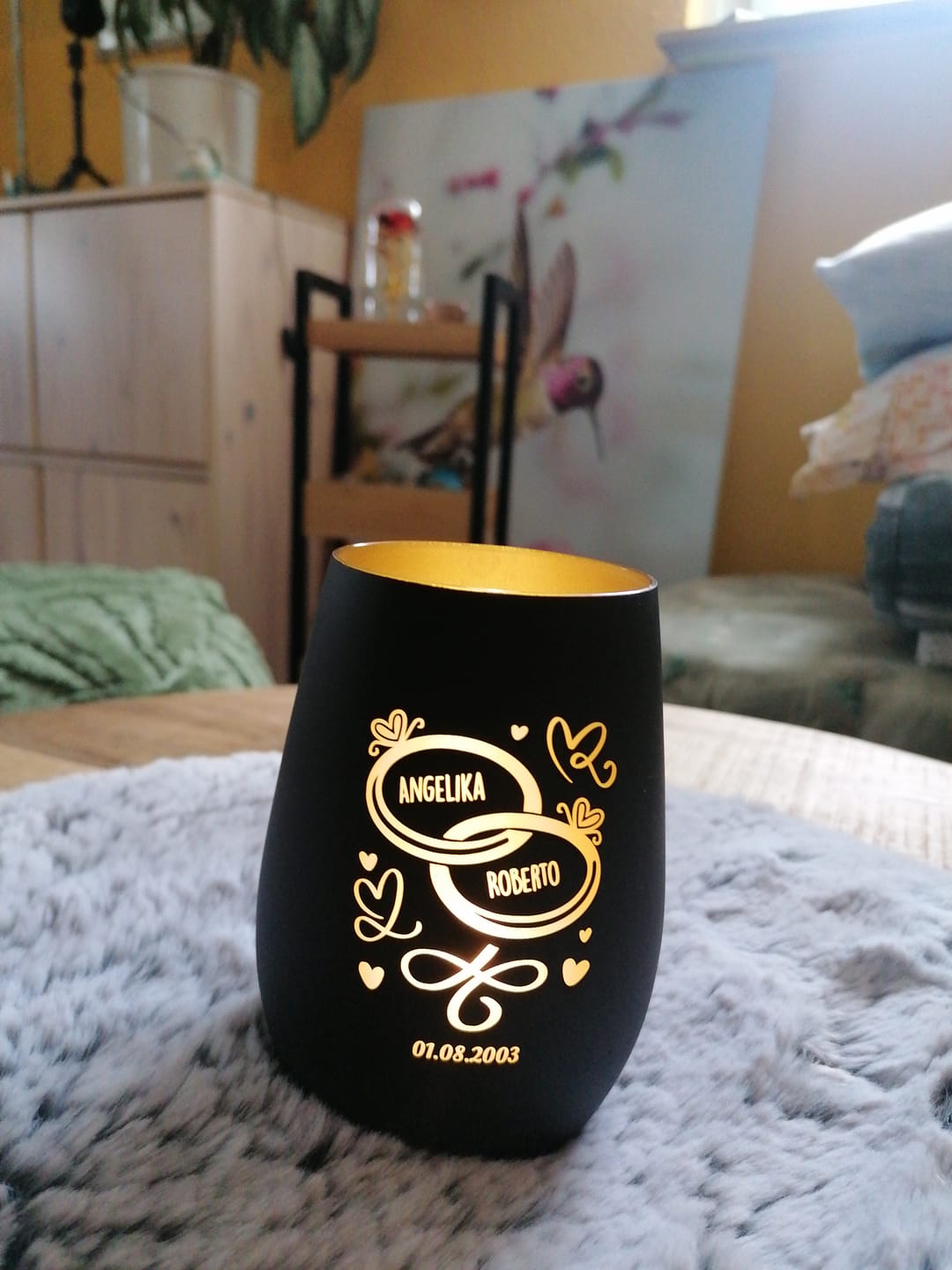 Customer photo review of Unsere Herzen - Paar-Windlicht