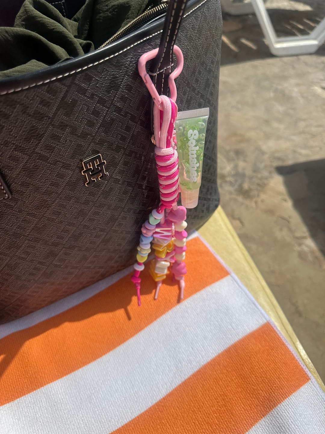 Customer photo review of Solushes Personalized Beaded Name Keychain