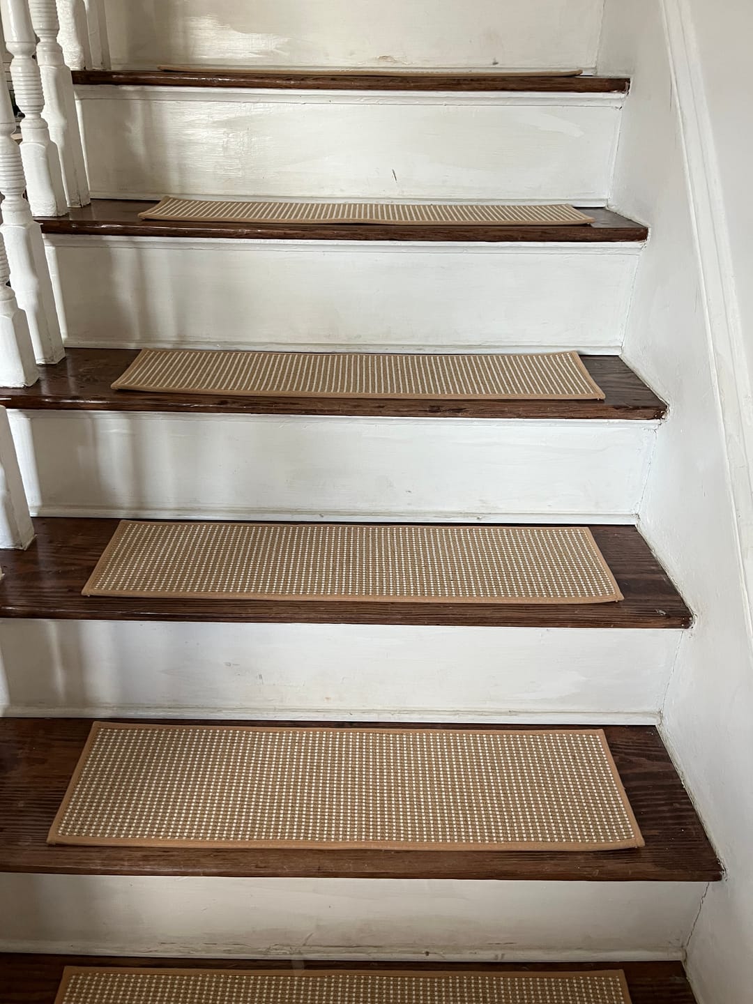 Customer photo review of Jute Non-Slip Stair Treads - Beige/White