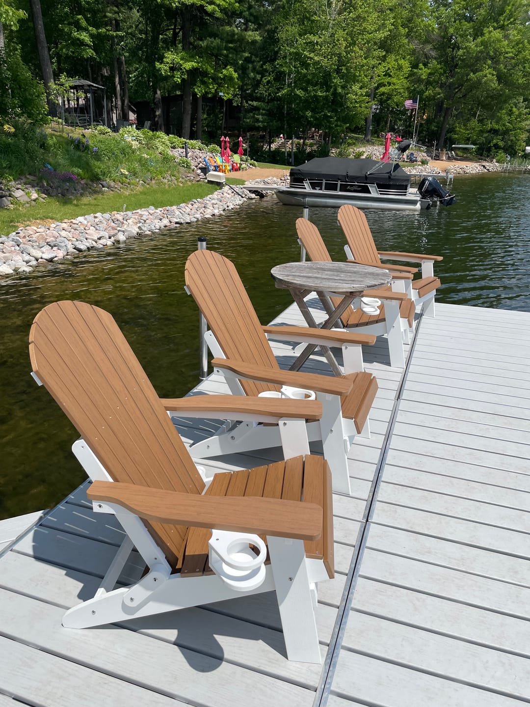 Customer photo review of Folding Adirondack Chair with Built in Footrest & Cup/Wine Holders King Size