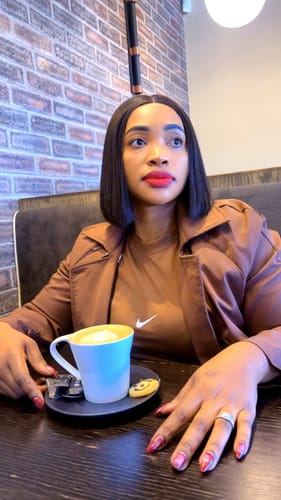 Customer photo review of Vietnamese Super Double Drawn Bone Straight 5x5 Glueless Closure 10" Natural Black Wig