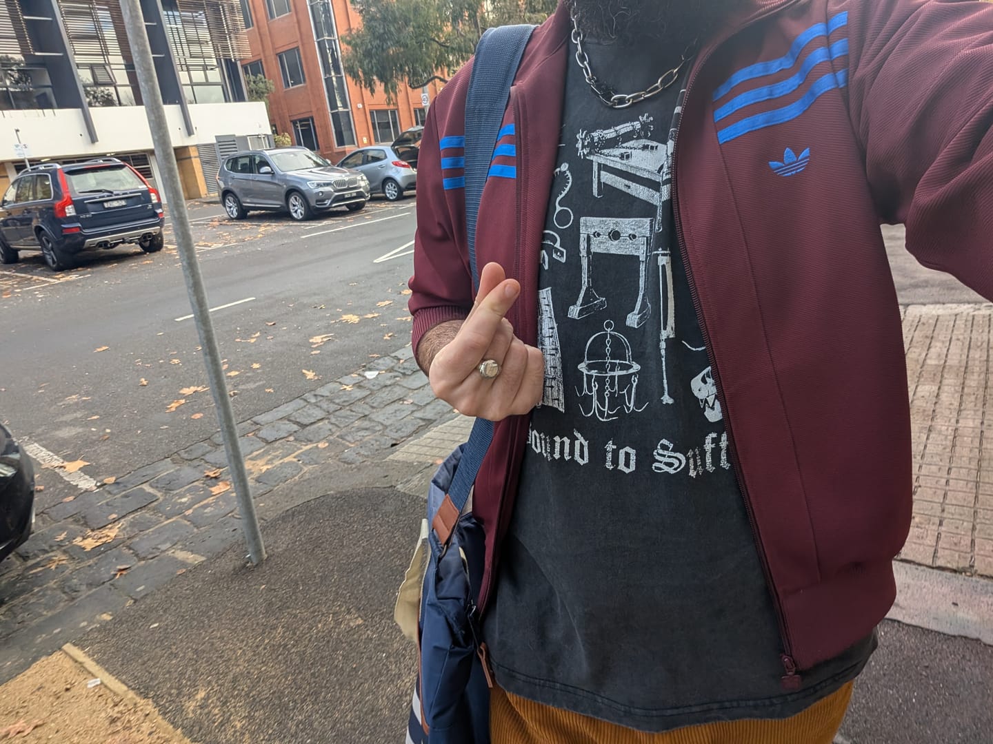 Customer photo review of Bound to Suffer Oversized Tee